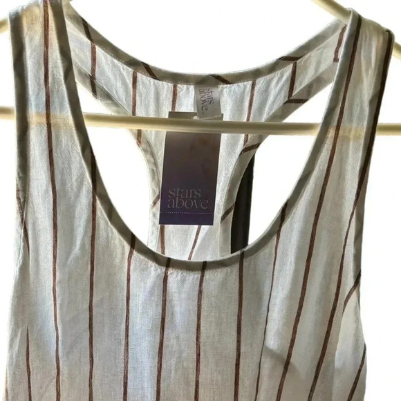 Stars Above Linen Blend Racer Back Stripe Tank NWT Small - Picture 6 of 9
